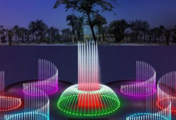 微控噴泉配置水簾雕塑