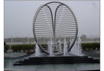 噴泉圓環(huán)雕塑，水景藝術結構，旱地水景噴泉雕塑