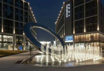 噴水圓環(huán)雕塑，水景文化雕塑，旱地噴泉小品