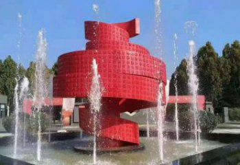 書卷噴泉雕塑，水簾噴泉設計概念，旱地水秀噴泉雕塑