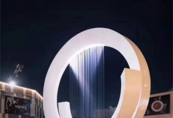圓環(huán)噴泉雕塑，水景藝術原理，水景圓環(huán)雕塑廠家