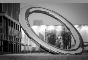 廣場圓環(huán)雕塑，抽象水景雕塑，鏡面效果