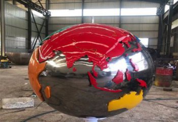 地球雕塑定制，街頭雕塑，不銹鋼地球雕塑制作廠家