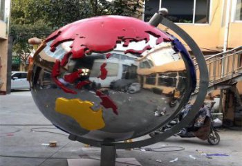 地球雕塑生產，城區小品，不銹鋼地球雕塑標準廠家