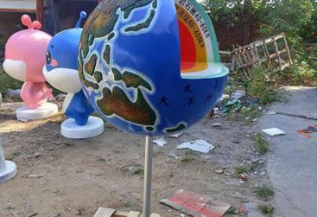 地球雕塑展品，街頭雕塑，不銹鋼地球雕塑供需