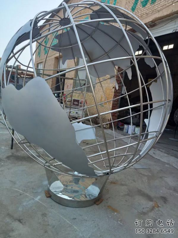 地球儀雕塑提供，露天雕塑，鏡面地球儀雕塑生產廠家
