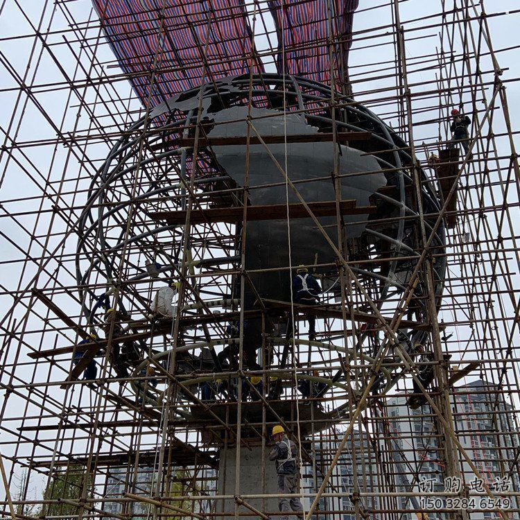 地球儀雕塑制造，歐式風(fēng)格，烤漆地球儀雕塑廠家