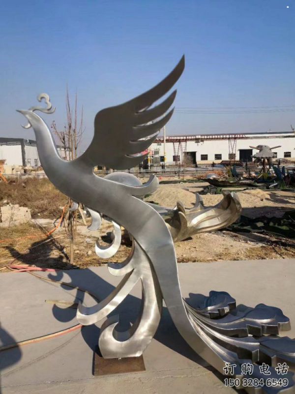 鳳凰雕塑精選，街頭藝術(shù)，公園不銹鋼鳳凰雕塑廠家