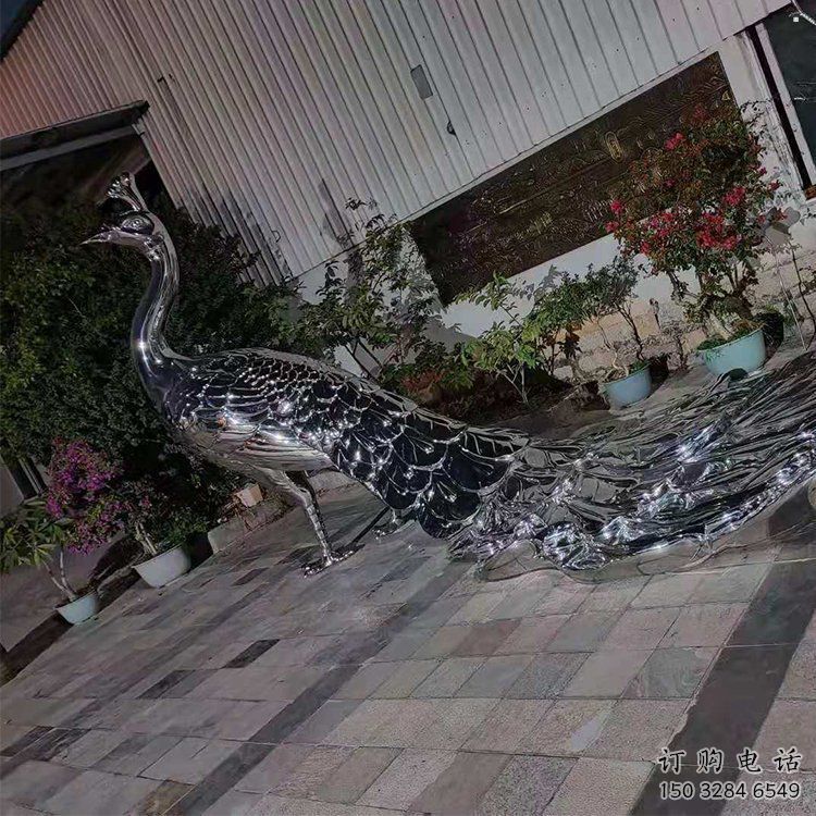 現代鳳凰雕塑展品，室外軟裝，不銹鋼鳳凰雕塑訂做廠家