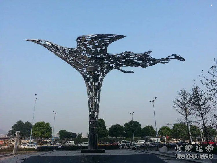鳳凰雕塑方案精品，景觀雕塑，抽象鳳凰雕塑生產(chǎn)商
