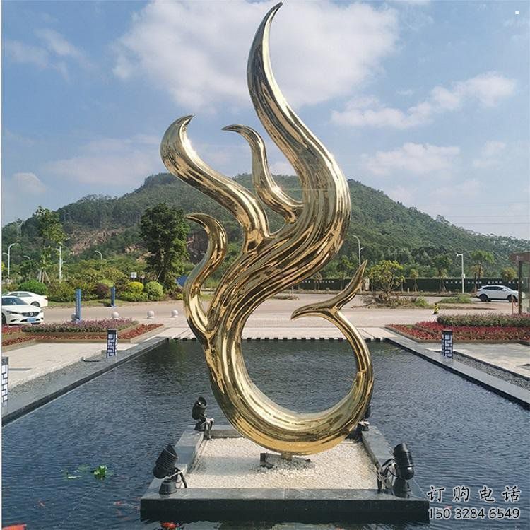 鳳凰雕塑優價，村標概念，不銹鋼電鍍鳳凰雕塑廠家
