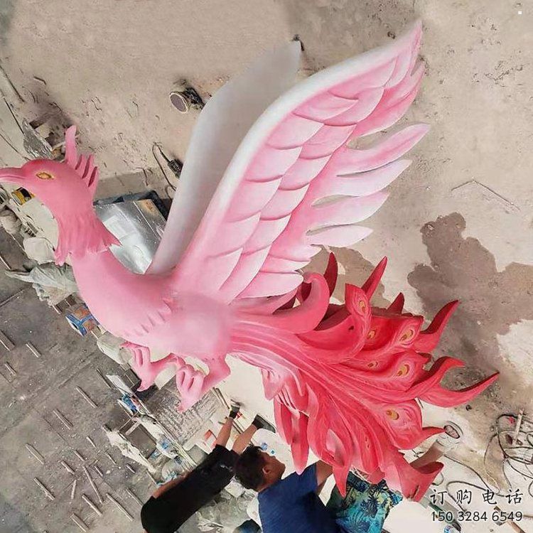 雕塑鳳凰景觀廠家，美陳雕塑，玻璃鋼鳳凰雕塑廠家
