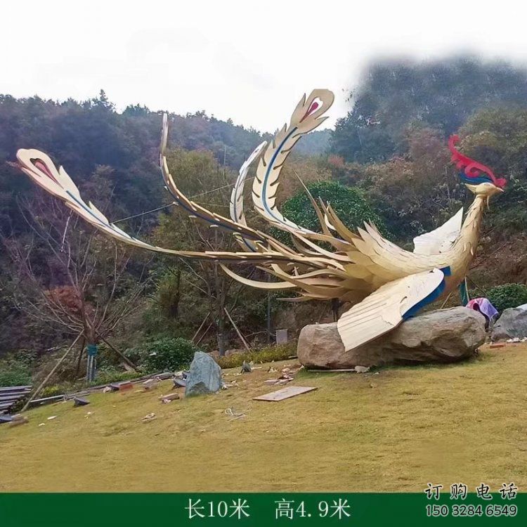 鳳凰雕塑精品，標識雕塑，發光鳳凰雕塑廠家
