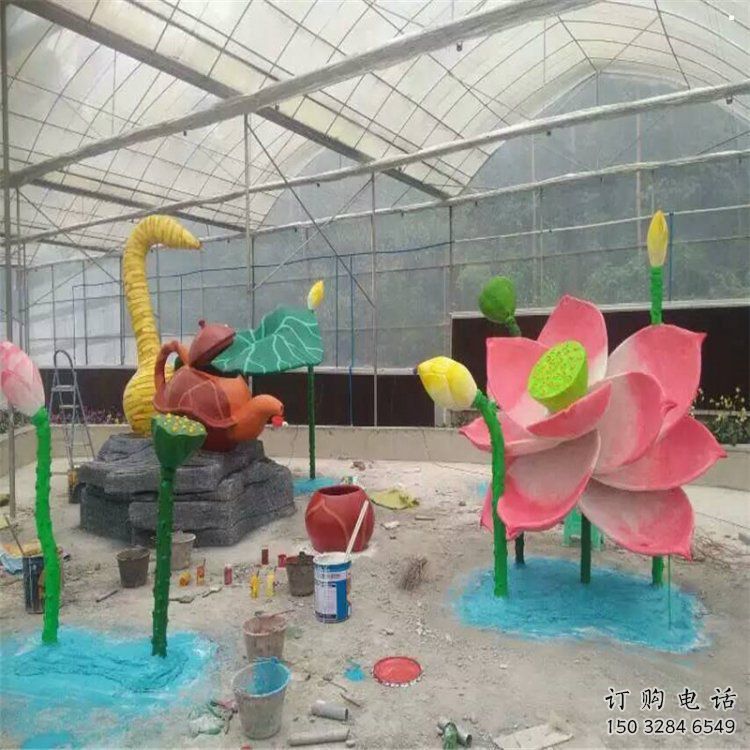 雕塑荷花景觀制造，街景小品，景觀仿真荷花雕塑優(yōu)價
