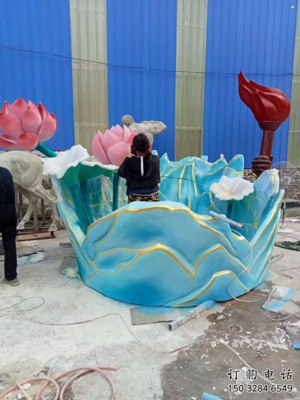 廣場荷花雕塑批發，廣場系列，仿真荷花雕塑廠家