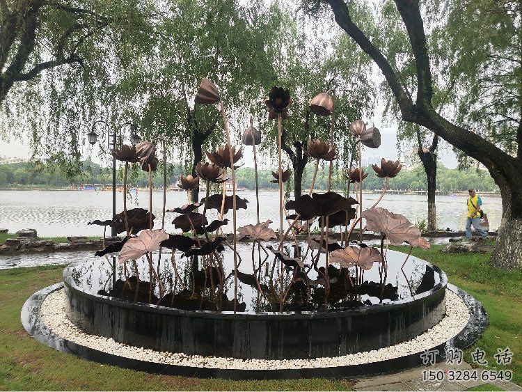 制造荷花雕塑廠家，地標擺件，銅荷花雕塑訂做