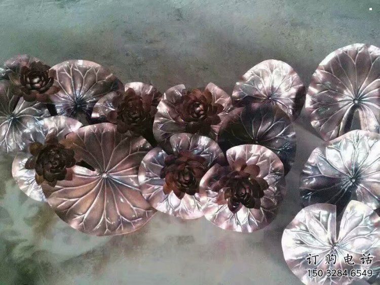 大型荷葉雕塑制作，花園小品，不銹鋼荷葉雕塑提供