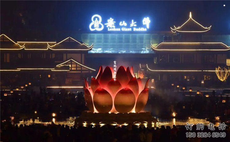 蓮花雕塑定做，公園小品，不銹鋼蓮花噴泉雕塑供應