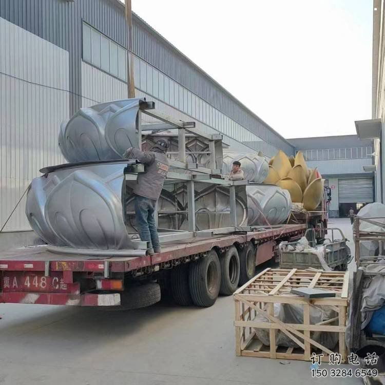 臥蓮雕塑服務商，街景小品，不銹鋼臥蓮雕塑廠家點擊