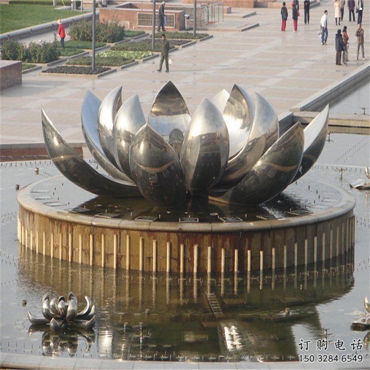 臥蓮雕塑生產(chǎn)商，地標(biāo)擺件，不銹鋼臥蓮雕塑生產(chǎn)