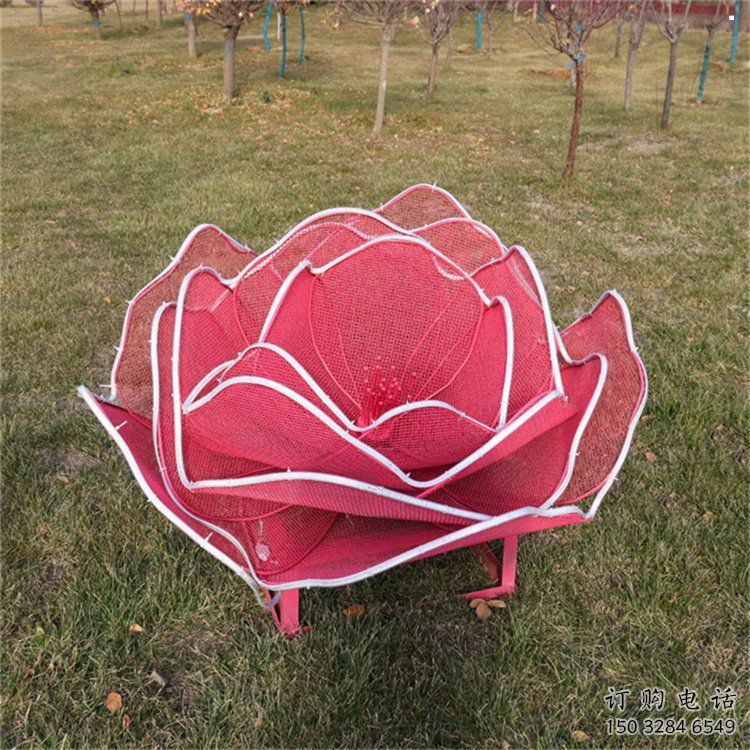 玫瑰花雕塑定做，公園雕塑，鏤空玫瑰花雕塑生產(chǎn)廠家