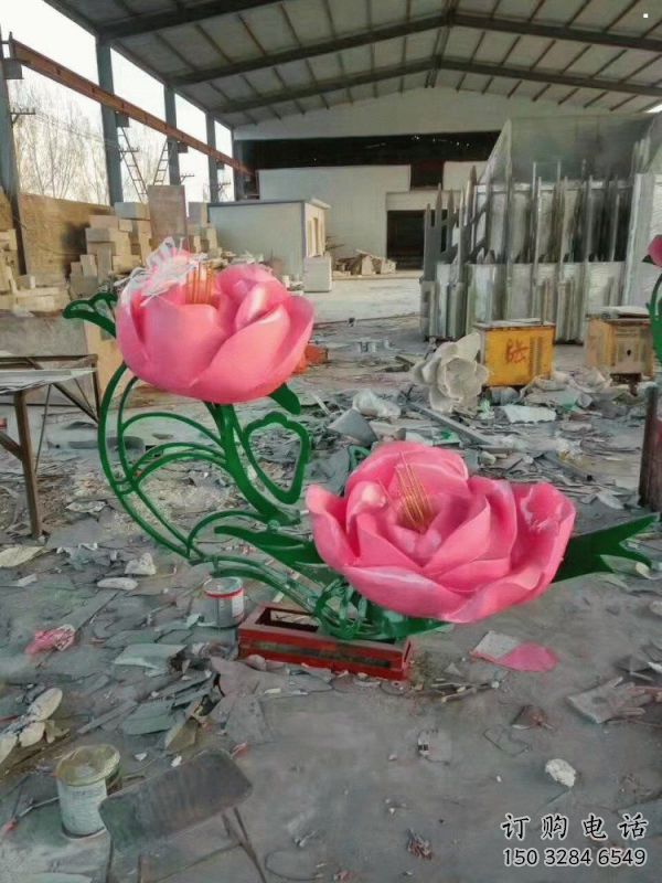月季雕塑廠家，花園小品，制造月季花朵雕塑優價