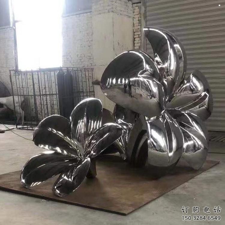 蘭花雕塑服務商，鏡面工藝雕塑，蘭花花朵雕塑訂做