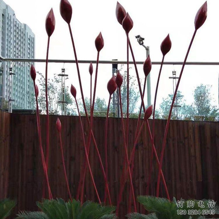 花朵雕塑服務商，街景小品，環境郁金香花朵雕塑訂做