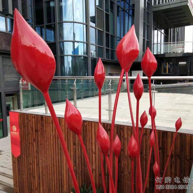 花朵雕塑展品，景觀雕塑，景觀郁金香花朵雕塑供應(yīng)