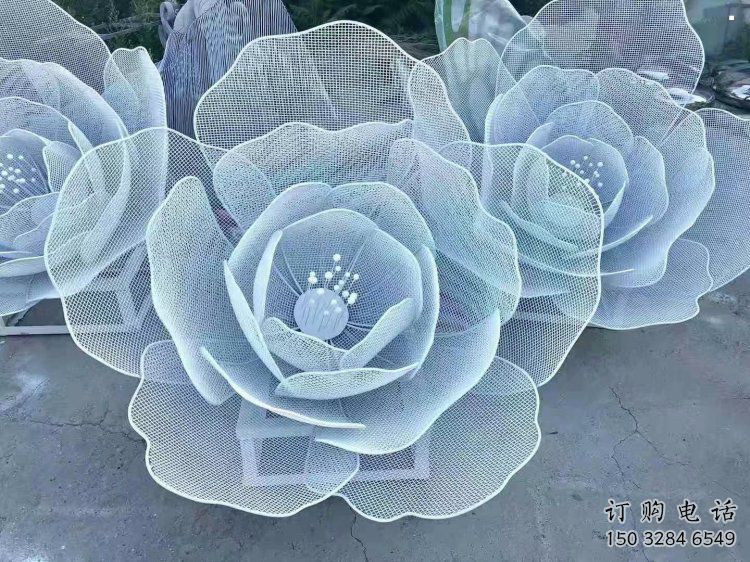 牡丹花雕塑訂做廠家，美陳雕塑，鏤空牡丹花雕塑優選