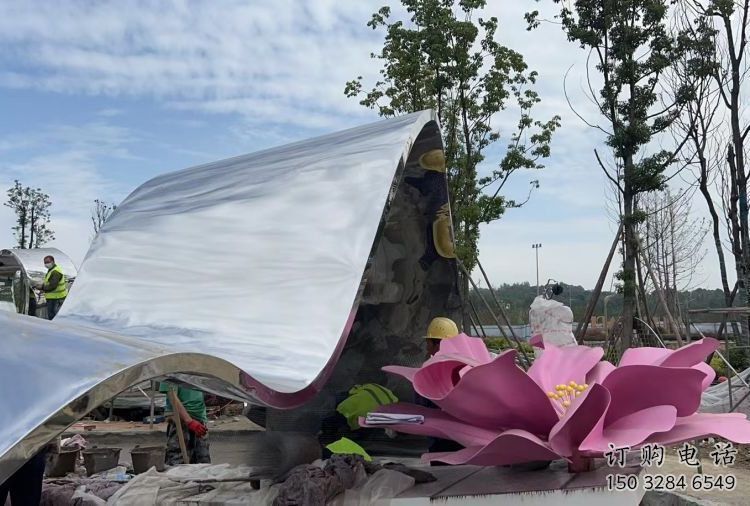 牡丹花雕塑優(yōu)選，多彩藝術(shù)，不銹鋼牡丹花雕塑選用