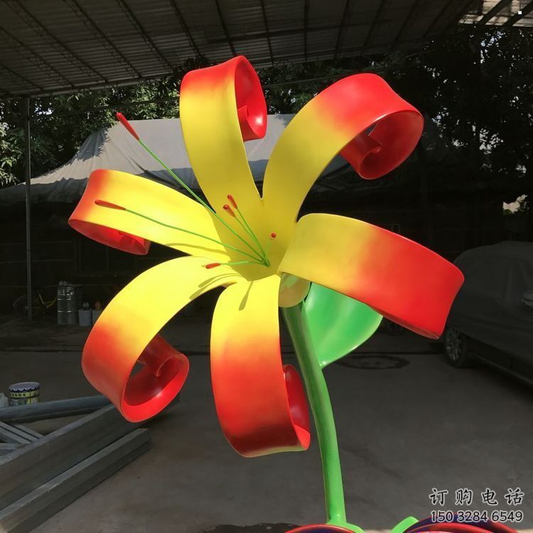 蘭花雕塑供應(yīng)，圓雕體系，不銹鋼蘭花雕塑制作廠家