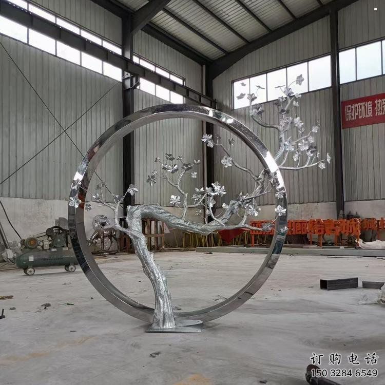 公共梅花雕塑訂做，城市裝飾，庭院梅花雕塑展品