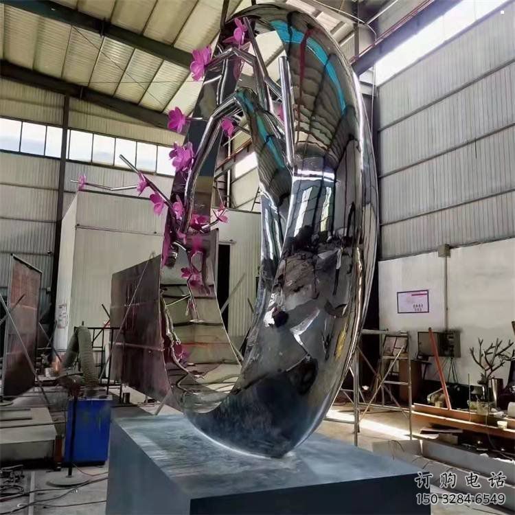 抽象梅花雕塑展品，小區雕塑，梅花雕塑精選