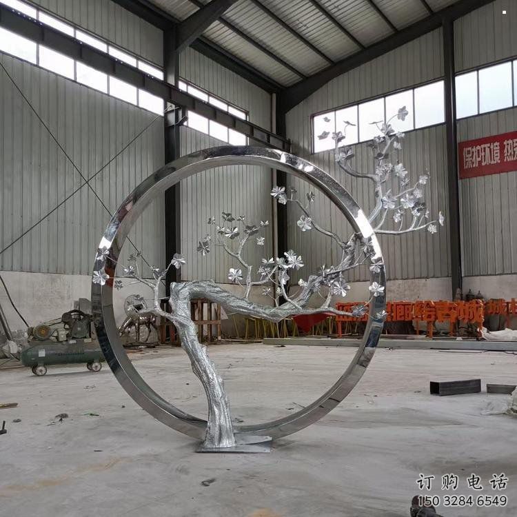 梅花雕塑精品，白鋼構件，別墅梅花雕塑供求