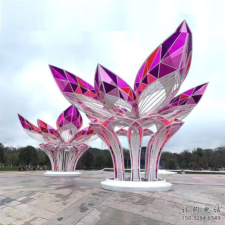 大型茉莉花雕塑常用，戶外擺放，不銹鋼茉莉花雕塑廠家