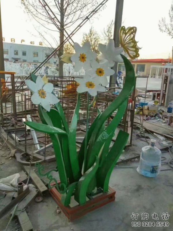 茉莉花雕塑廠家，白鋼構件，不銹鋼茉莉花雕塑供求