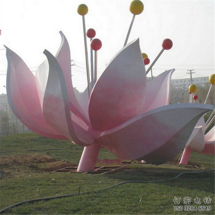 茉莉花雕塑供給，美陳雕塑，不銹鋼茉莉花雕塑廠家