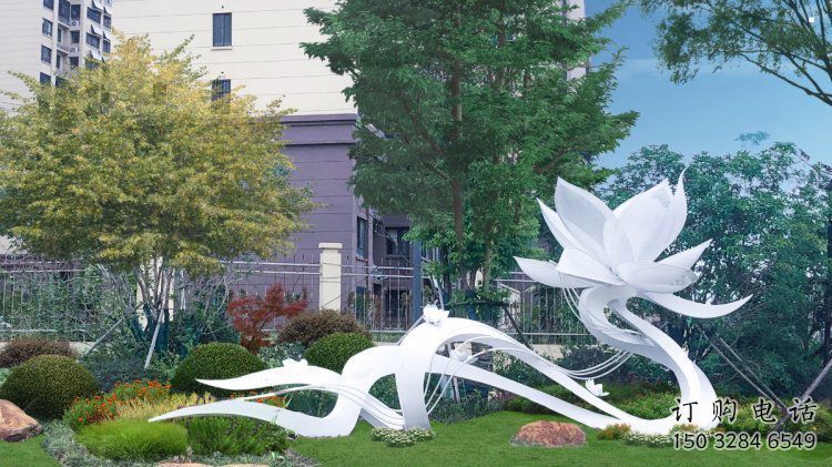 山茶花雕塑供求，美陳雕塑，不銹鋼山茶花雕塑優(yōu)選