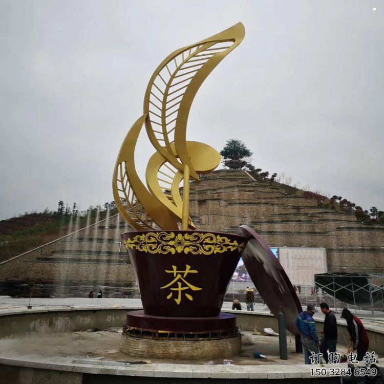 山茶花雕塑精選，街頭藝術，不銹鋼山茶花雕塑承接