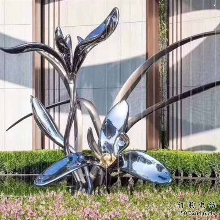 山茶花雕塑制造廠家，標識雕塑，不銹鋼山茶花雕塑展品