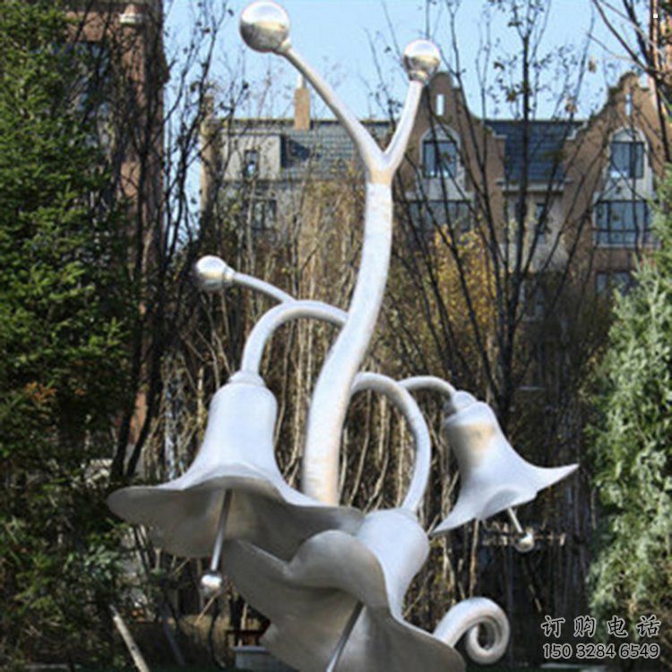 石榴花雕塑生產，花卉雕塑，不銹鋼石榴花雕塑定制