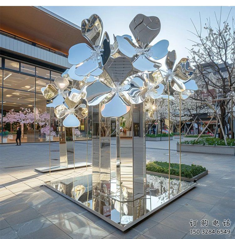 桃花雕塑通用，戶外雕塑，不銹鋼桃花雕塑廠家