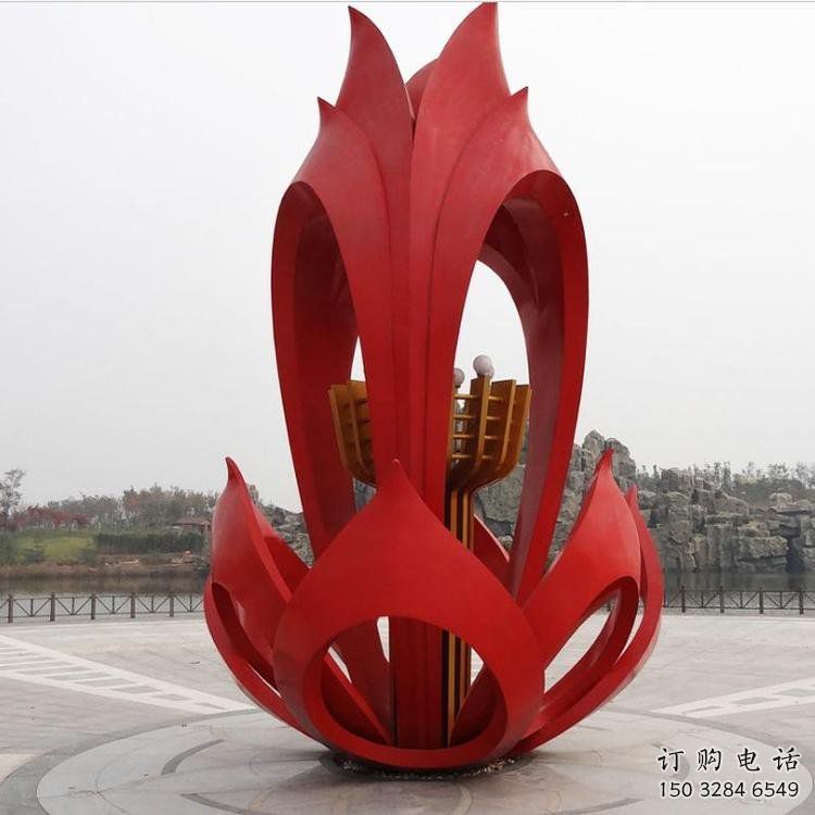 梧桐花雕塑點擊，地標擺件，不銹鋼梧桐花雕塑承接