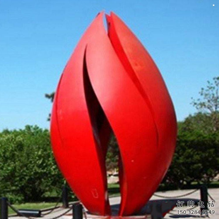 郁金香雕塑生產，城市裝飾，不銹鋼郁金香雕塑選定