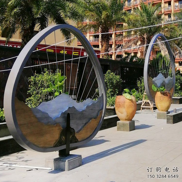 假山小品雕塑，彩鋼制作，金屬景觀假山雕塑價(jià)格