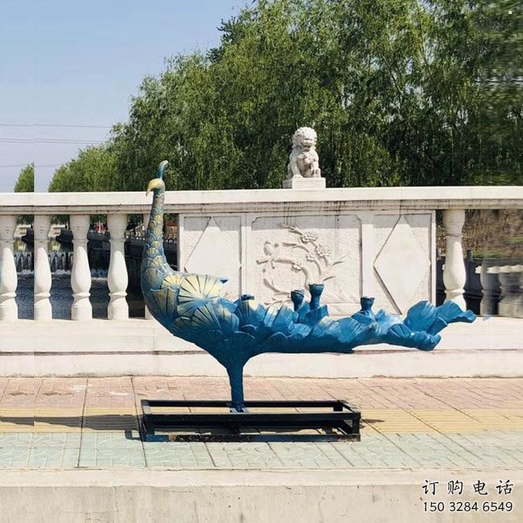 彩繪孔雀雕塑批發，靜態雕塑，仿古孔雀雕塑生產商