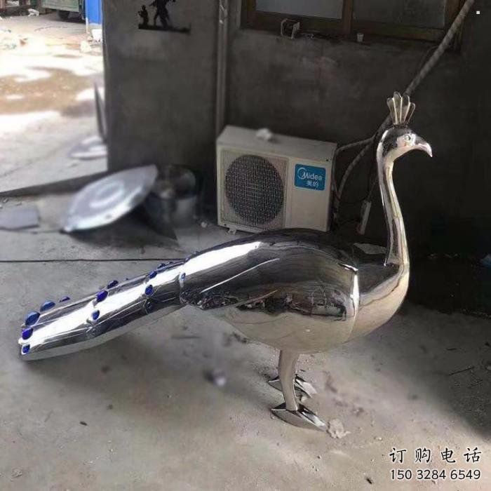 孔雀雕塑廠家定價，拋光工藝，不銹鋼孔雀雕塑制作廠家