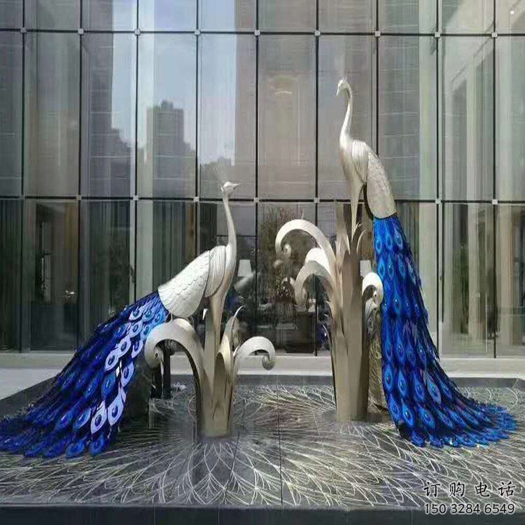 孔雀雕塑制造商，小區擺件，不銹鋼孔雀雕塑廠家提供