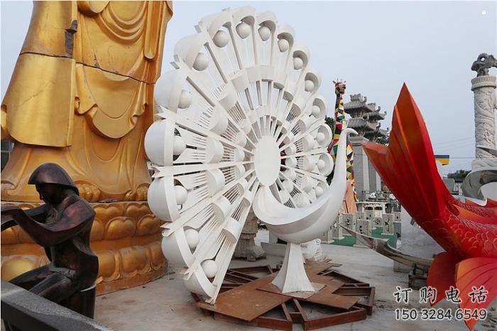 孔雀開屏雕塑擺件，地標擺件，孔雀開屏雕塑生產商